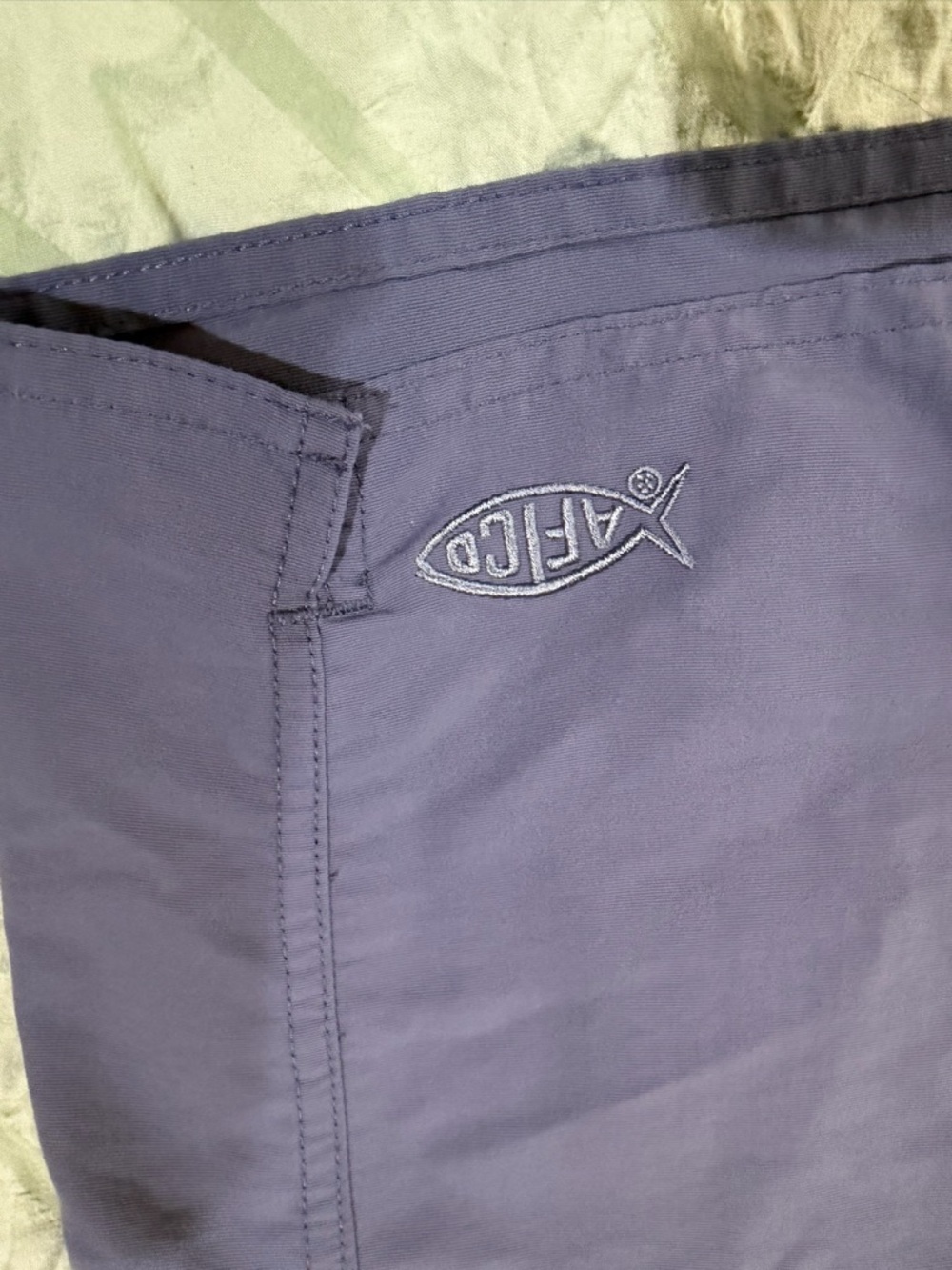 AFTCO Slate Blue Elastic Waist Shorts with Logo Patch